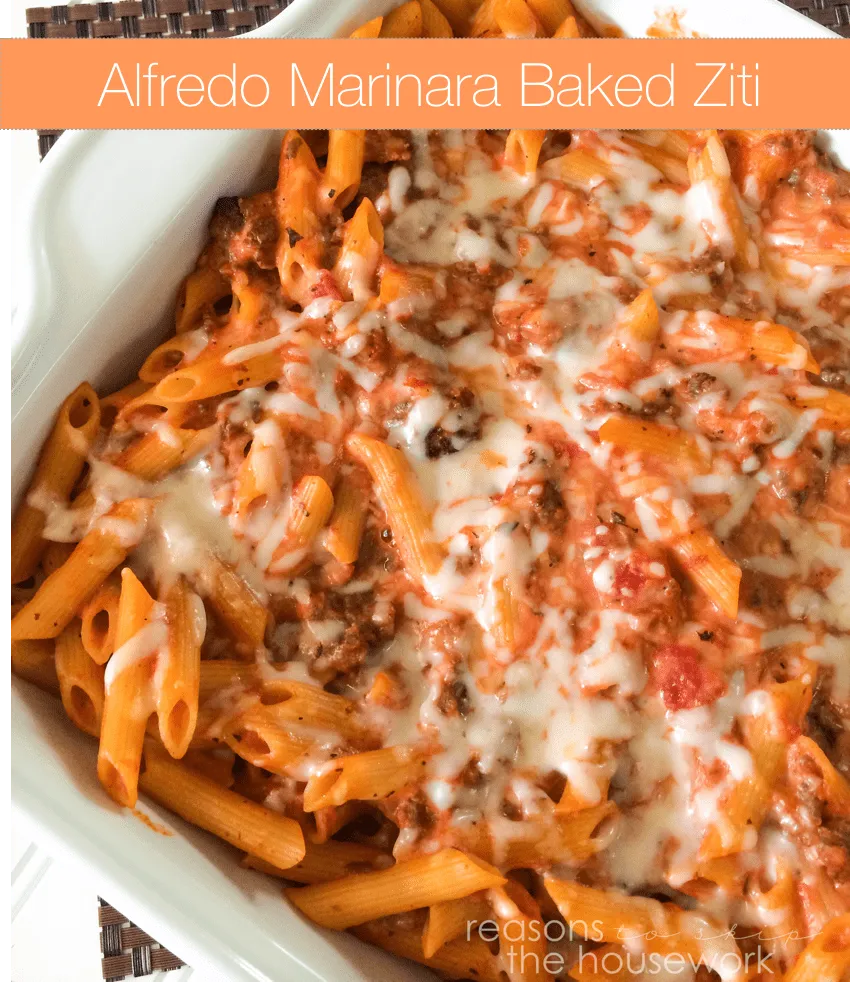 alfredo marinara baked ziti