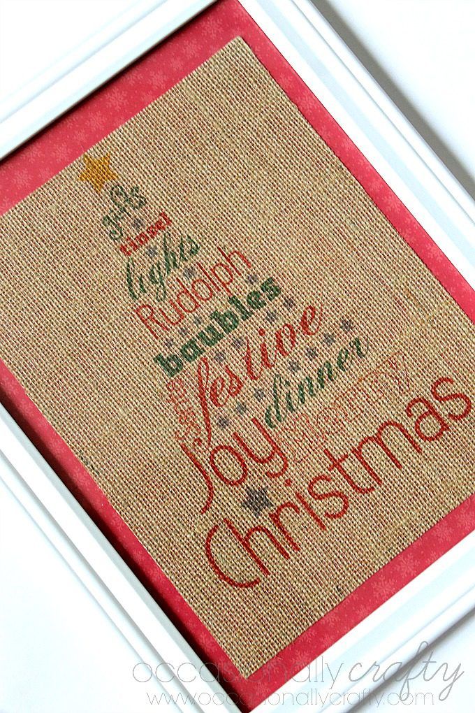 Printed Burlap Christmas Sign