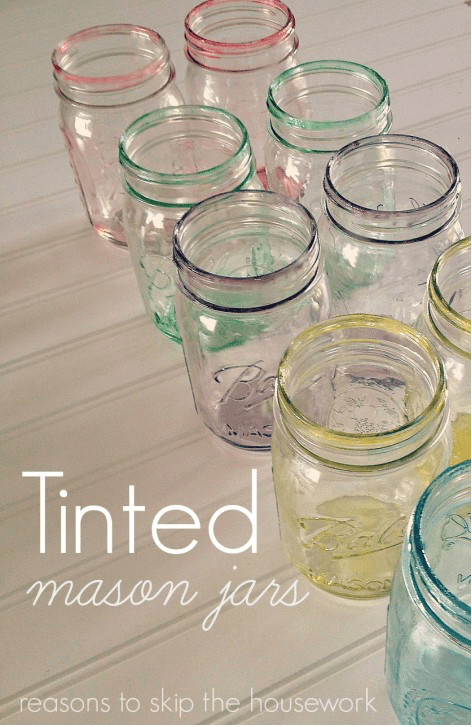 Tinted Mason Jars: The holidays are here and there are so many different gift and decor ideas to bring lots of cheer! There are so many Mason Jar Crafts to make this holiday!