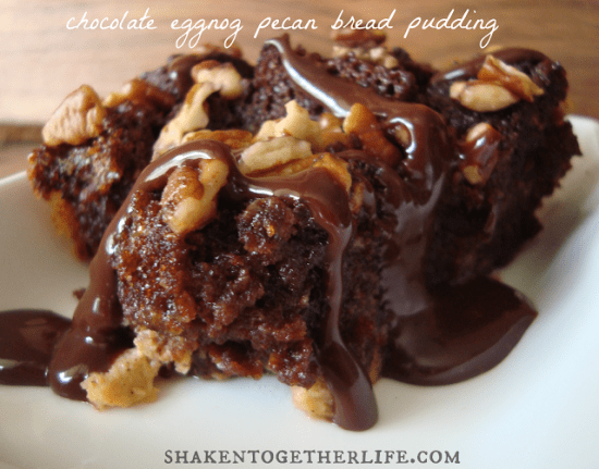 Eggnog Chocolate Bread Pudding: Eggnog is a favorite seasonal drink, but there are so many ways to bake with eggnog!