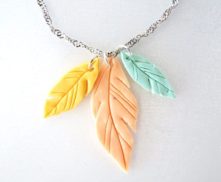 Bohemian Feather Clay Pendants: DIY Clay Jewelry