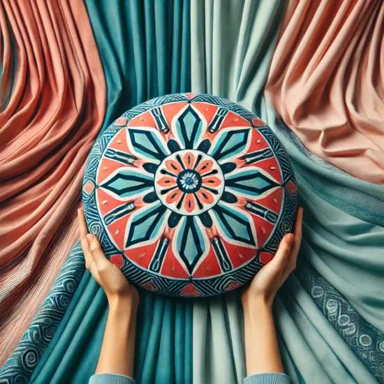 DIY colorful round floor pillow
